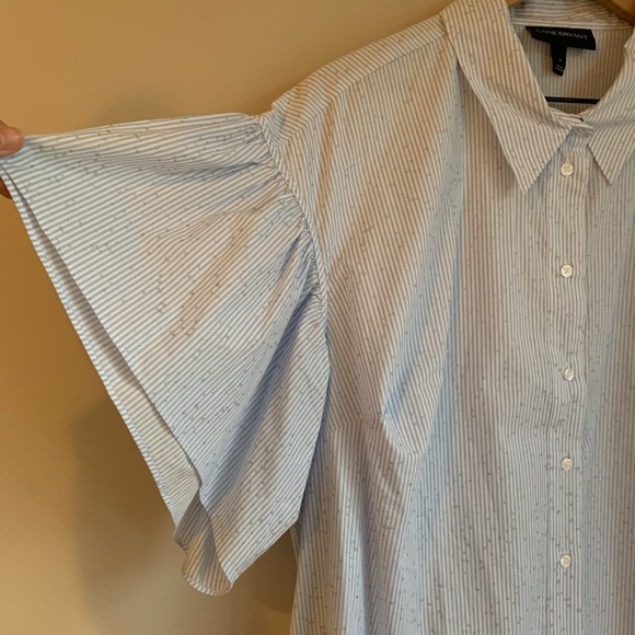 Lane Bryant Striped Sparkle Button Down - Picture 3 of 8